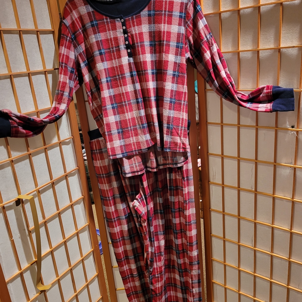 Nautica Red and Blue Plaid Women's Pajama Set